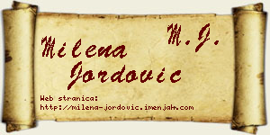 Milena Jordović vizit kartica